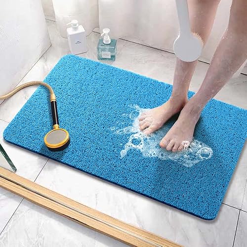 Miniatura 8 de Asvin Tapete de baño con textura suave, para ducha, 24 x 32 pulgadas, sin ftalatos, antideslizante, cómodo, tapete de baño con drenaje, tapete de