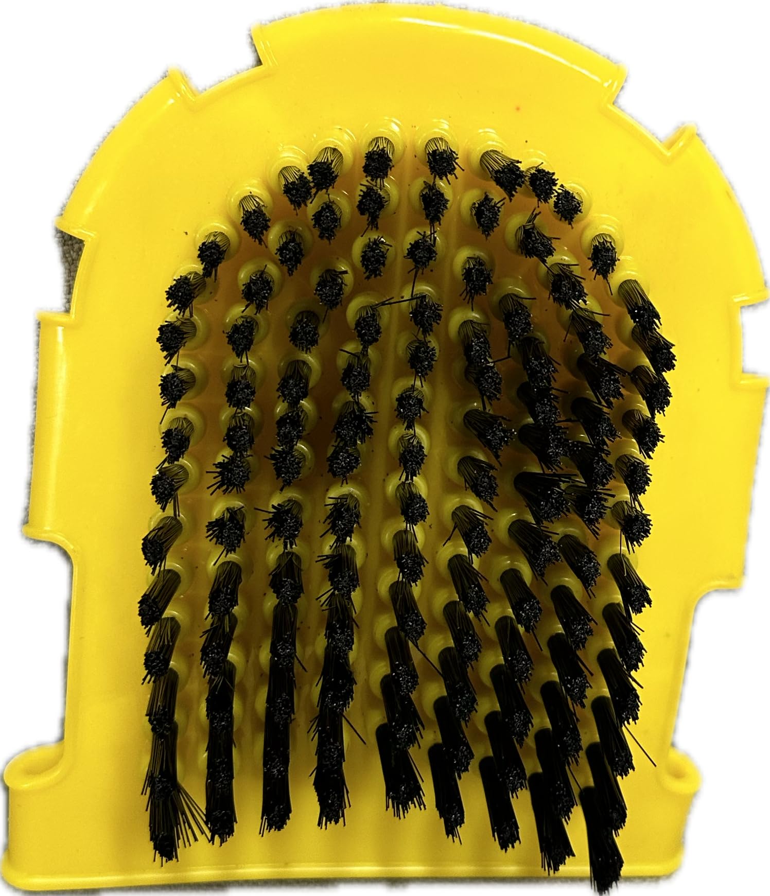 Grooming glove for horses soft bristles, hard wearing glove (yellow)
