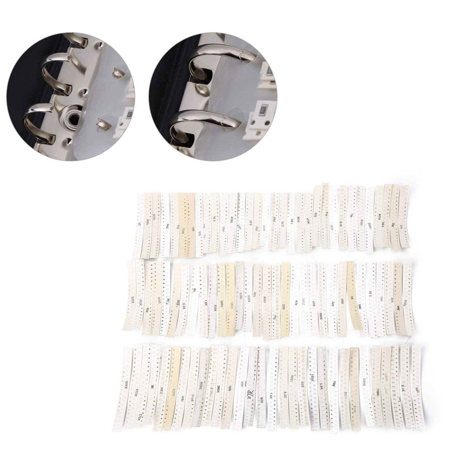 Resistencias, Kit de Resistencia SMD, 1800 Piezas 1/10 W 90 valores Cada 20 resistencias de Chip DIY 0603 SMD Muestra 1% Juego de resistencias Surtido, resistencias Individuales