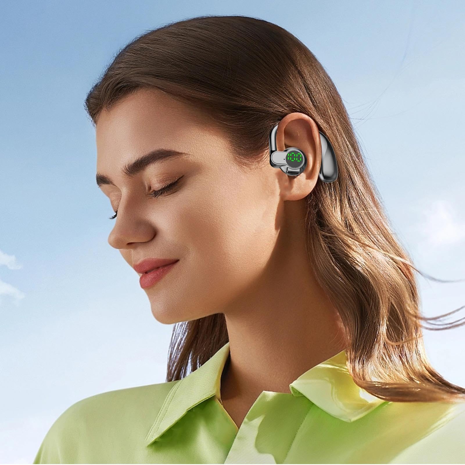 Auricolari Wireless con Archetti Cuffie Con Display Digitale | Cuffie Da Palestra Per Uso Domestico Outdoor Studio Corsa Sport Allenamento Palestra Nuoto Lavoro Chiamate Telefoniche