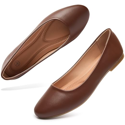 Hash Bubbie Women's Flats Shoes Ballet Flats Dress Shoes Comfortable PU Leather Slip on Shoes for Women