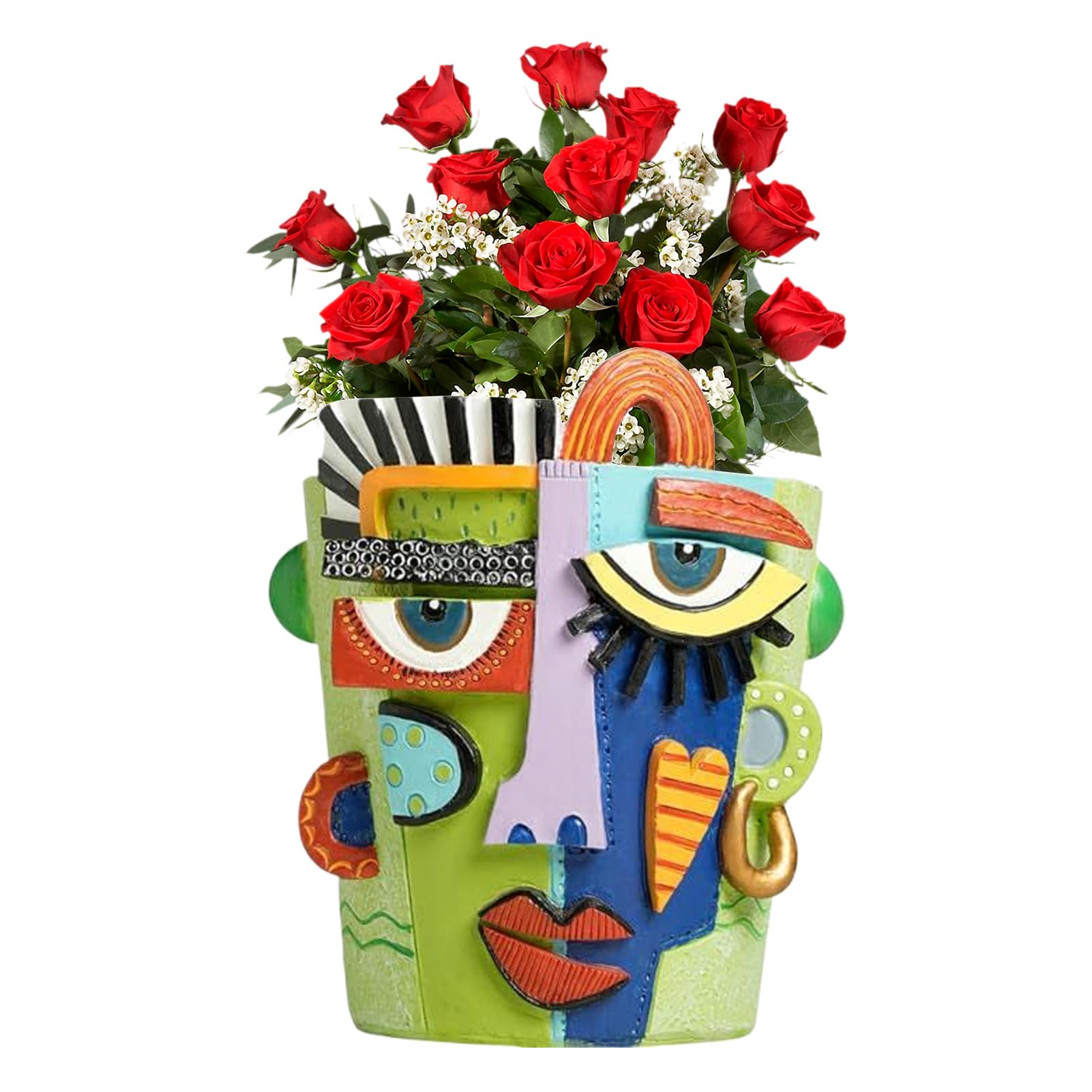Pot de fleurs visage abstrait de 15 cm pour décorer votre terrasse