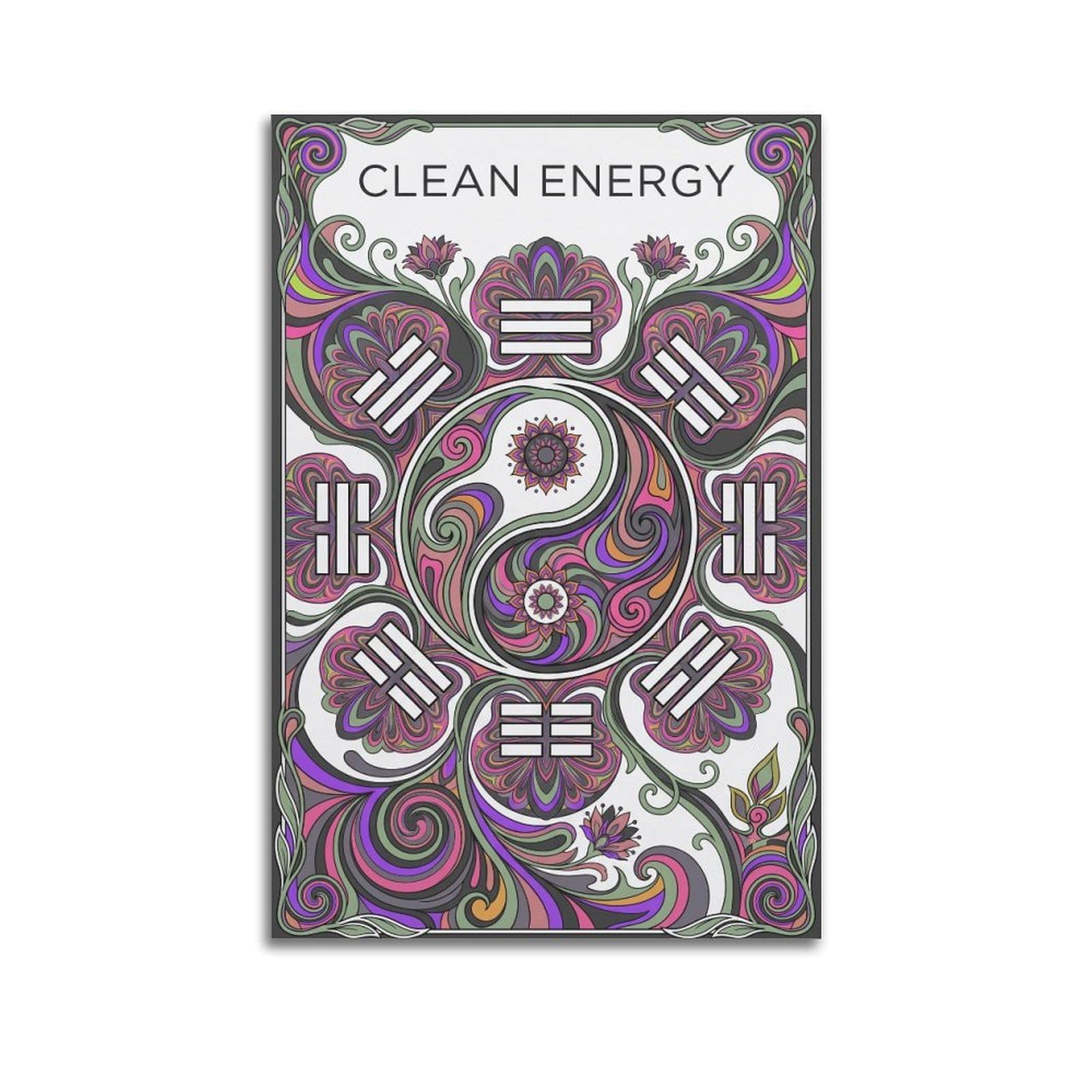 OKNGB China Tai Chi Yin Yang Bagua Healing Meditation Poster Decorative Painting Canvas Art Picture 24x36inch(60x90cm)