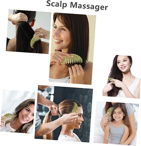 Miniatura 5 de GLEAVI Peine de jade portátil, peine de jade, peine de jade natural, herramientas de masaje, raspador de masaje, herramientas de belleza, peine