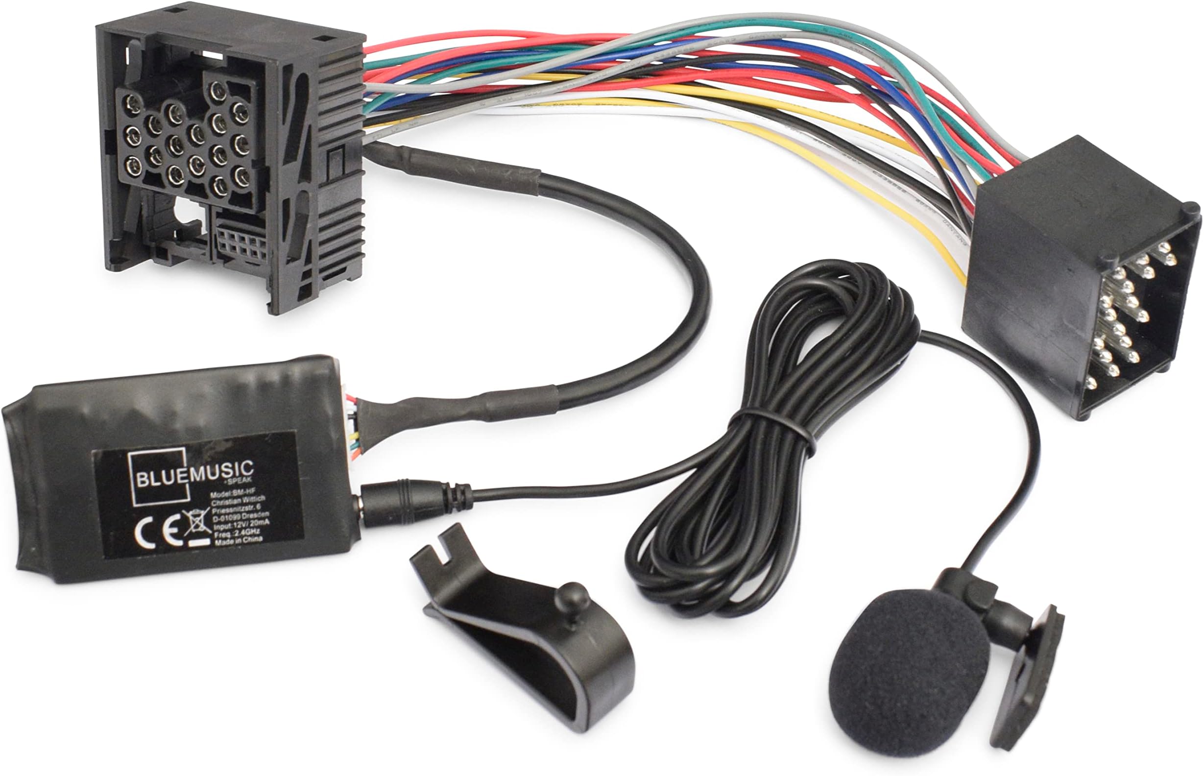 BlueMusic Bluetooth Hands-Free Music Adapter Compatible with BMW E46 E39 E38 - Mini R50 R52 R53 Only with Wave Cassette - Round Pin 17-Pin Old Generation Radio