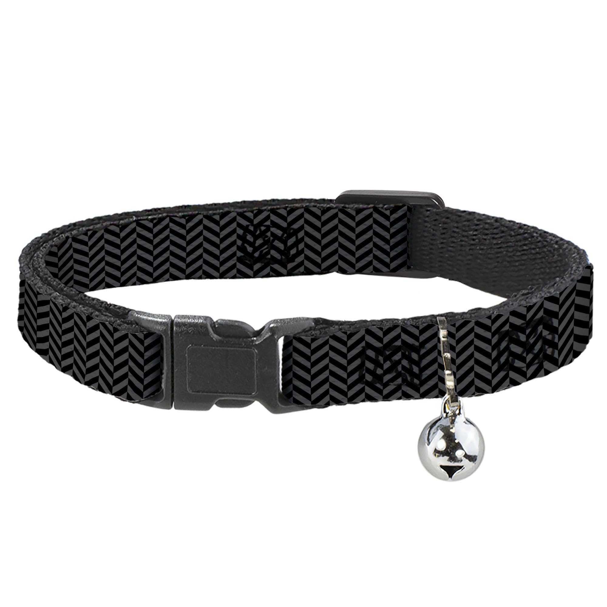 Collar gato breakaway piñón negro gris ajustable de 8 a 12 pulgadas de ancho 0,5