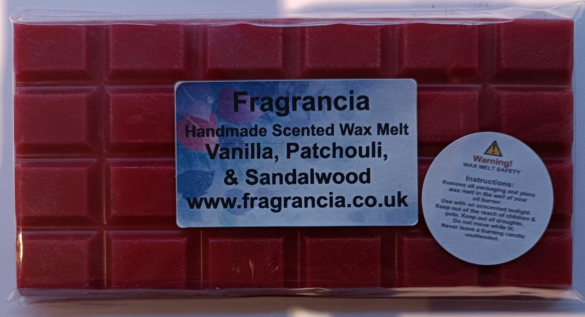 Fragrancia A Single Handmade Highly Scented Wax Melt Bar (VANILLA, PATCHOULI, & SANDALWOOD)