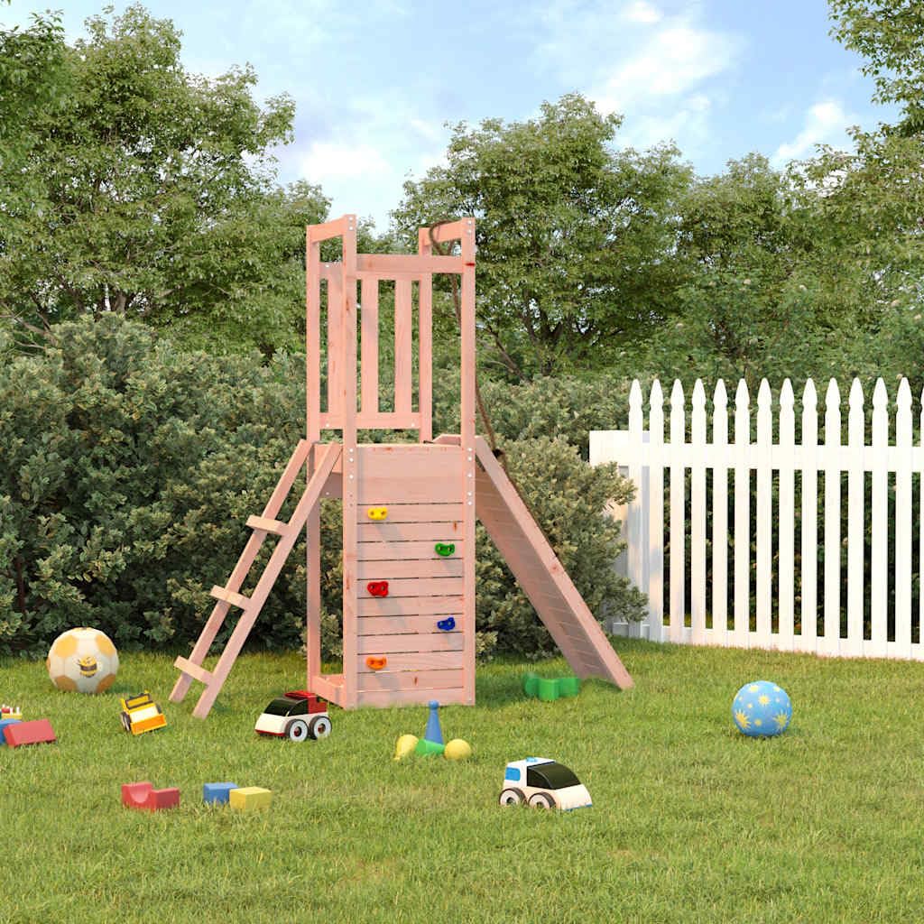 Spielturm aus Massivholz Douglasie mit Rutsche Kletterwand Sandkasten und Seil für Garten, wetterfestes Holz, robustes Gestell, für Kinder ab 3 Jahren, ideal für draußen