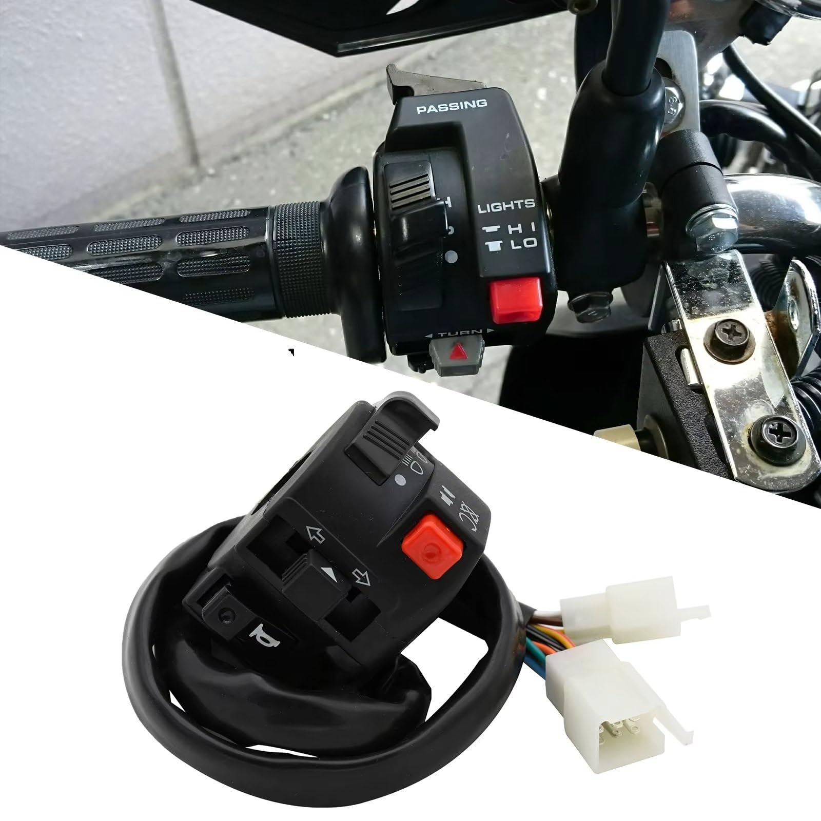 Interruttori A Pulsante Degli Indicatori Di Direzione Del Motociclo Per Scooter Universale ATV, Faro Lontano, Luce Del Clacson Di Avviamento Elettrico Comando Manubrio(Switch)