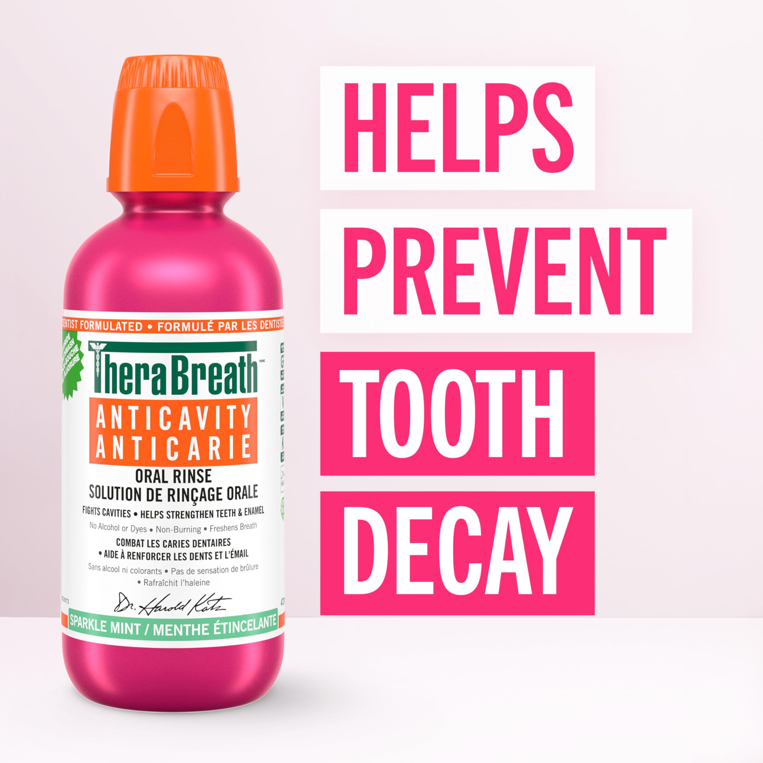 TheraBreath Anticavity Oral Rinse, Fights Cavities with Fluoride, Alcohol & Dye-Free Mouthwash, Certified Vegan, Halal, Kosher & Gluten-Free, Sparkle Mint, 473ml (Pack of 1) - 3