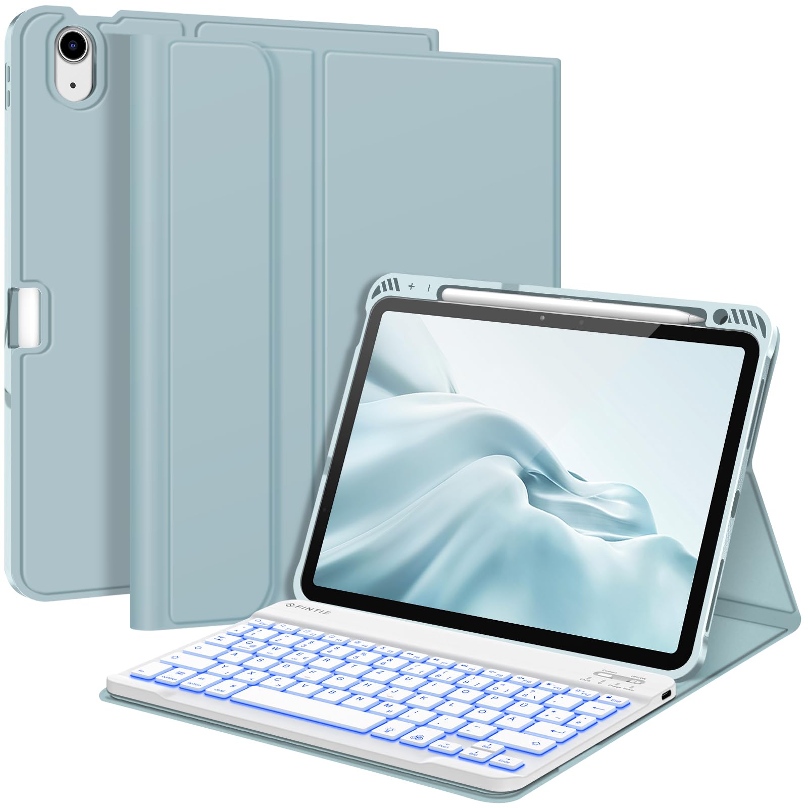 FINTIE Hülle mit Tastatur für iPad Air 11 Zoll(M4/M3/M2),iPad Air 5/4 10.9"