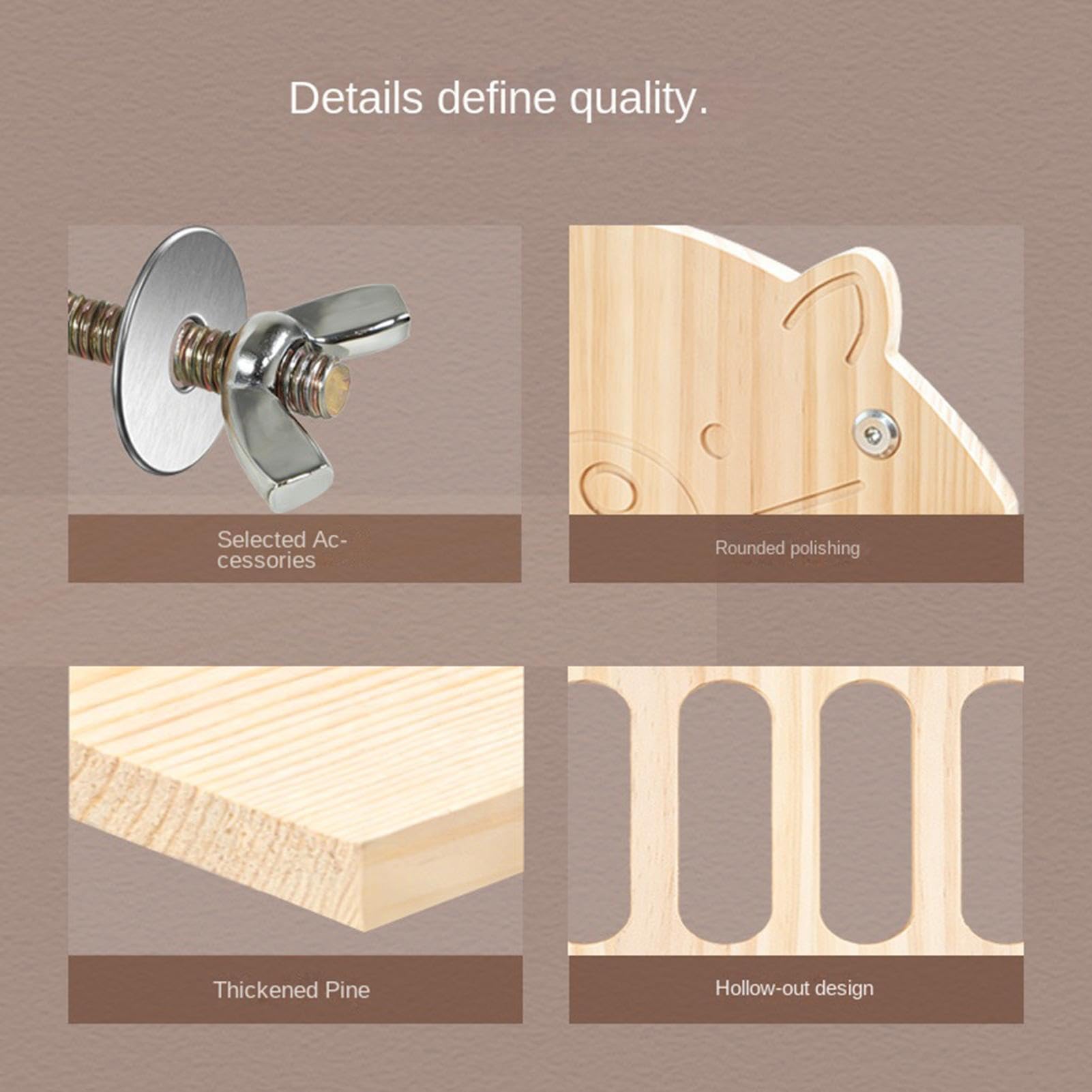 Râtelier à Foin Grande capacité Mignon décor Cage en Bois | porte-foin pour hamster en forme de chat Pour Chinchilla Et Hérisson Intérieur Extérieur