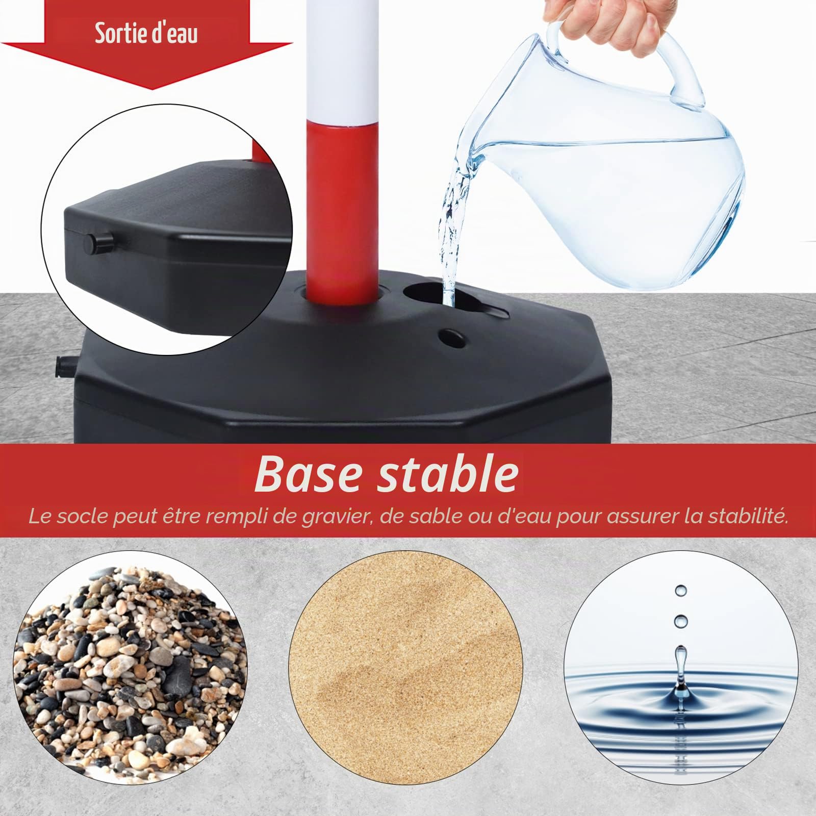 LZQ Lot de 4 poteaux d'arrêt avec 4 chaînes de blocage en plastique, porte-chaîne avec chaîne en plastique pour contrôle de la circulation et avertissement, rouge et blanc, 82 x 28 x 28 cm