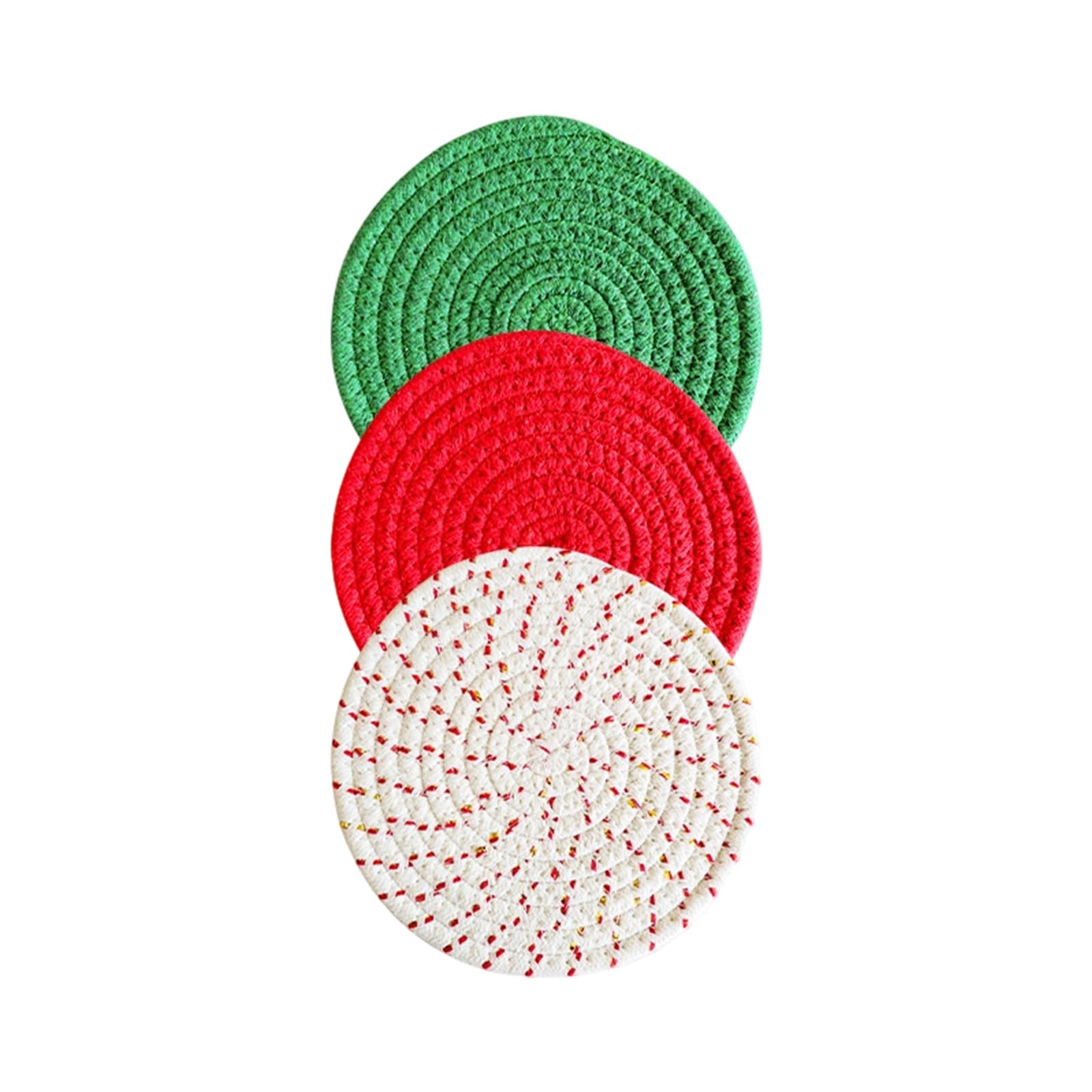 Piceioep 3pcs Cotton Rope Kitchen Table Mats Heatproof Nonslip Surfaces Protectors for Dining Room and Home Decoration Kitchen Countertop Protectors