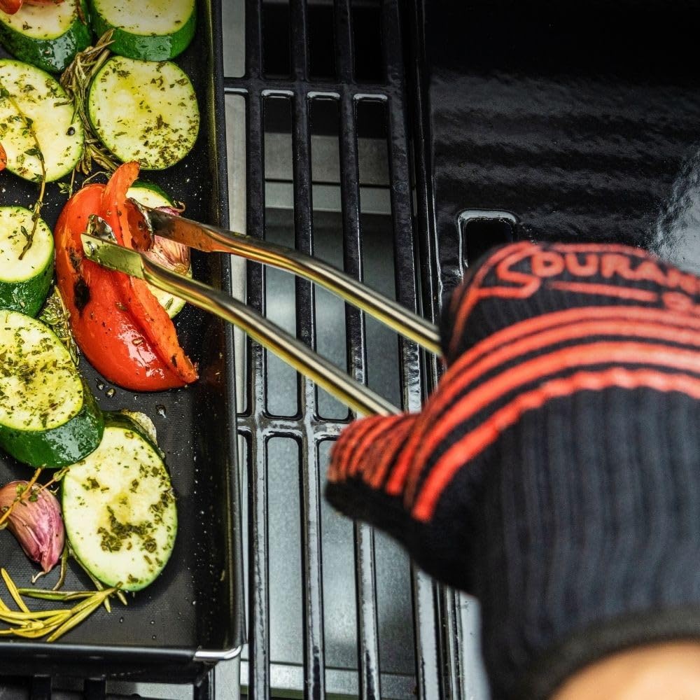 WinChange Lot De 4 Gants De Cuisine Et Maniques Pour Barbecue Avec