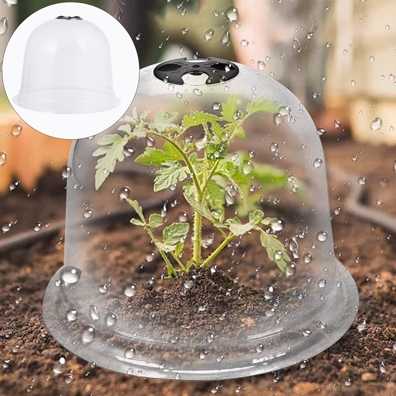 Kit 6 Coperture a Cupola per Piante da Giardino con 18 Picchetti di Fissaggio e 10 Etichette Protezione Antigelo Riutilizzabile Resistente AI Raggi UV per Colore Colore Casuale