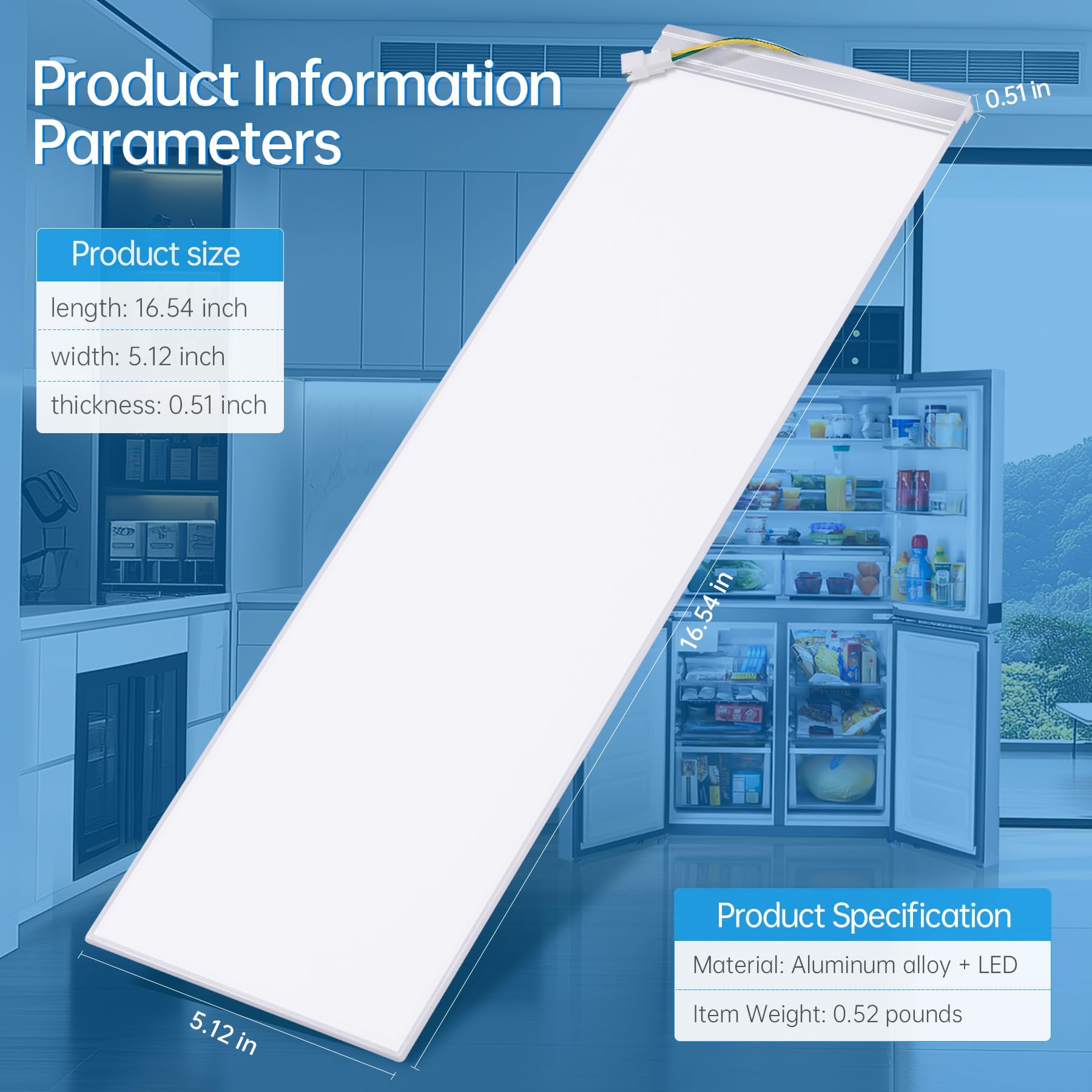 W11048980 W11470191 - Zestaw oświetlenia lodówki LED kompatybilny z Whirlpool Numer modelu WRQA59CNKZ zastąp W11455230 W11032355 W11455230 W11032353