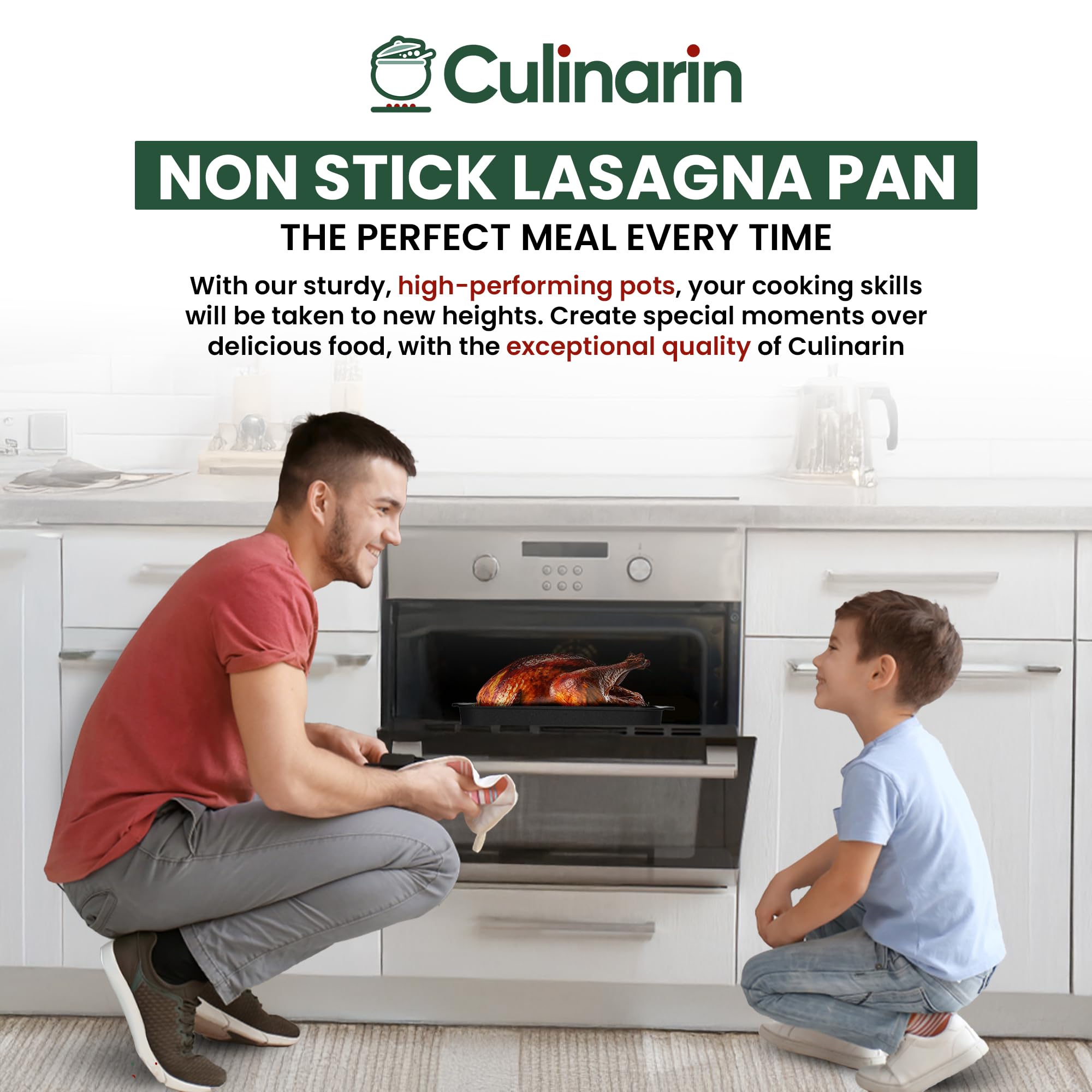 Large Lasagna Pan - Nonstick & Dishwasher Safe -6