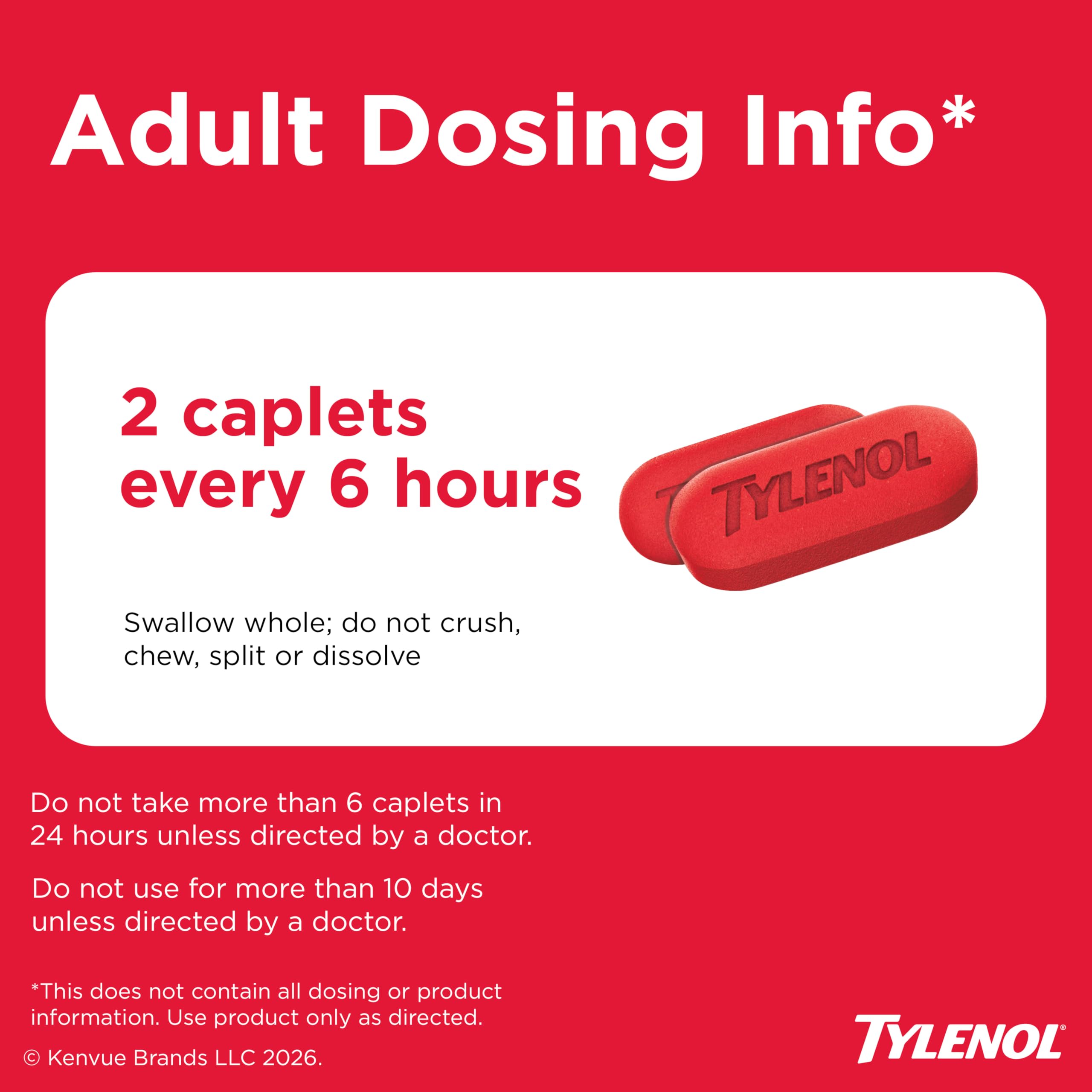 Tylenol Extra Strength Easy to Swallow Acetaminophen Caplets, 200 ct — Amazon image 6
