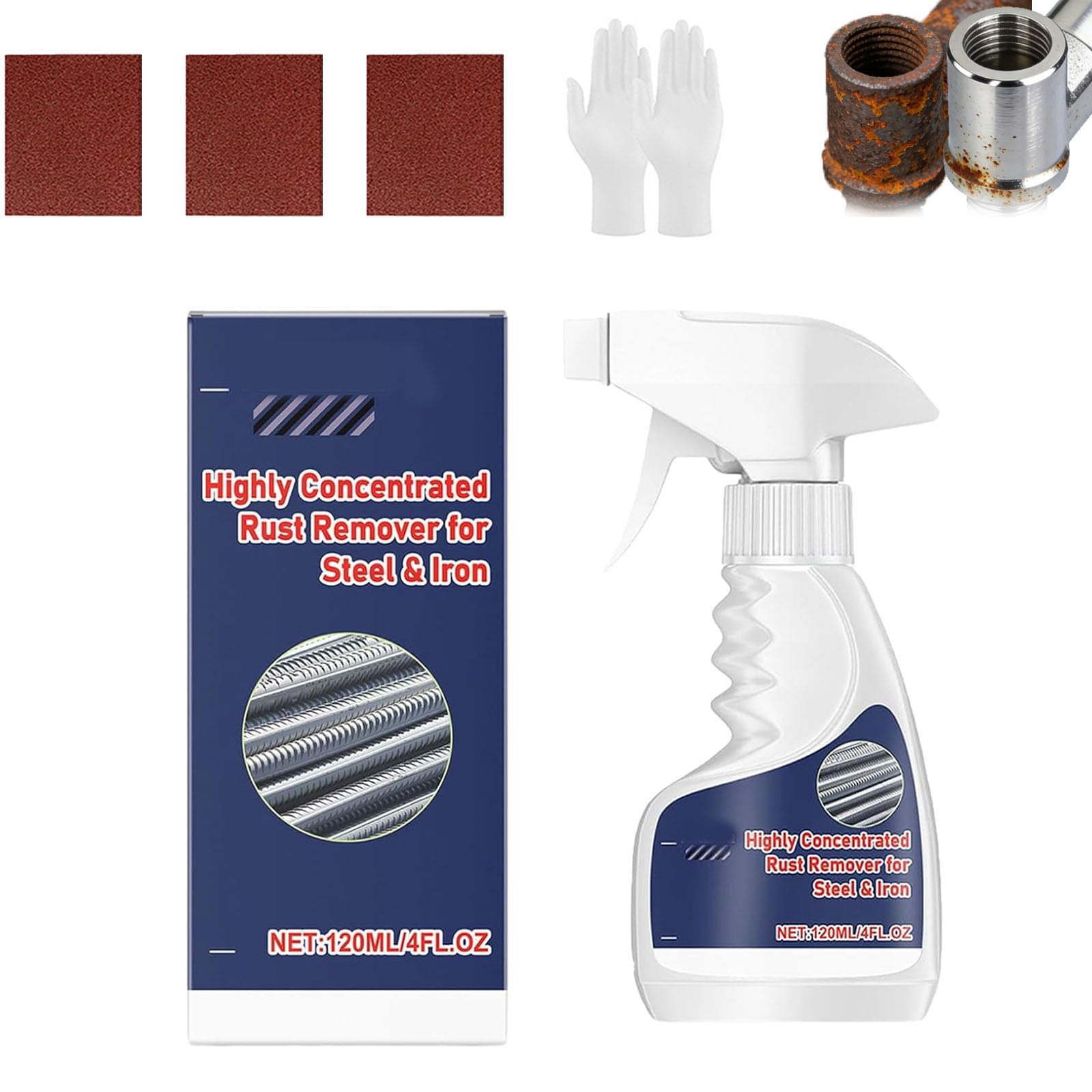 3Pcs Highly Concentrated Rust Remover for Steel & Iron - Rust Remover Spray for Metal, Multi-functional Quick-acting Rust Removal Spray (2PCS) — view 11
