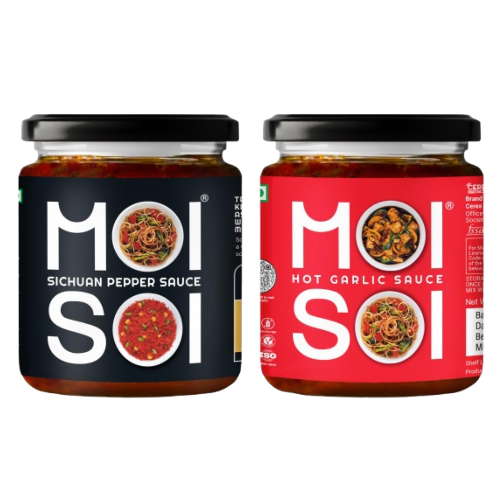 MOI SOI Sichuan Pepper Sauce & Hot Garlic Sauce (Pack of 2 | 175g Each | Cook - Spread - Dip | Vegan Friendly | No added MSG | No Artificial Color | Cholesterol Free) (B09QYNDZ8R) Amazon Price History, Amazon Price Tracker