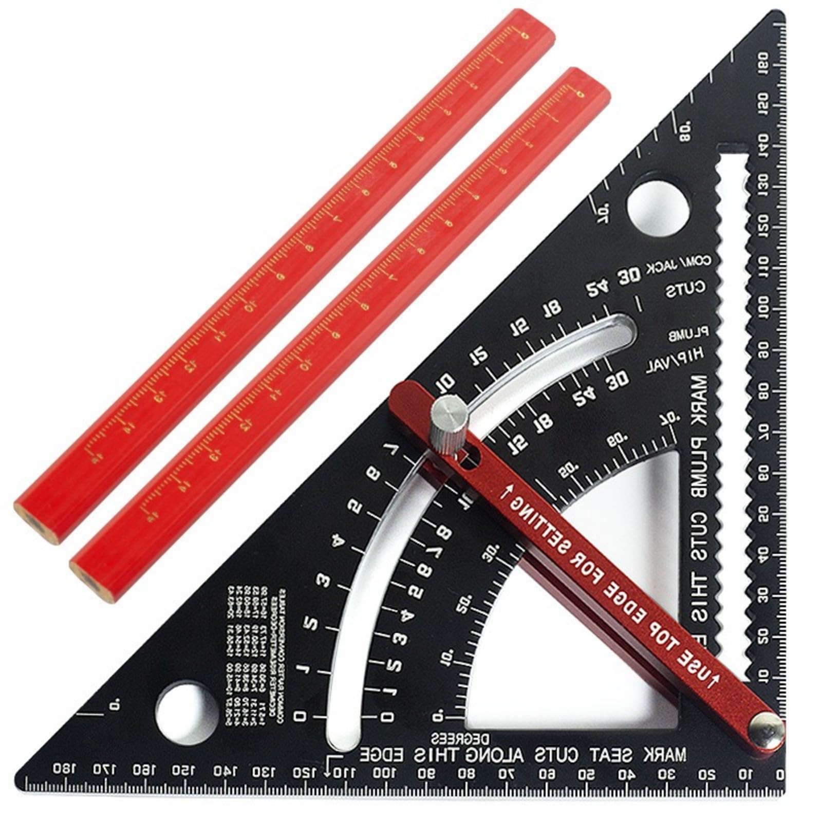 7inch Layout Tool Triangle Ruler Carpenter Rafter Framing Square Adjustable Combination Square Woodworking Tool Marking Gauges for Construction