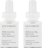 Pura & Brooklyn Candle Studio Home Scent Refill - Smart Home Air Diffuser - Up to 120-Hours of Luxury Fragrance per Refill - Home Essential - Clean & Safe Diffuser Fragrance - 2 Pack, Santorini