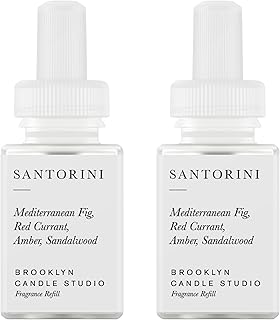 & Brooklyn Candle Studio Home Scent Refill - Smart Home Air Diffuser - Up to 120-Hours of Luxury Fragrance per Refill - Home Essential - Clean & Safe Diffuser Fragrance - 2 Pack, Santorini