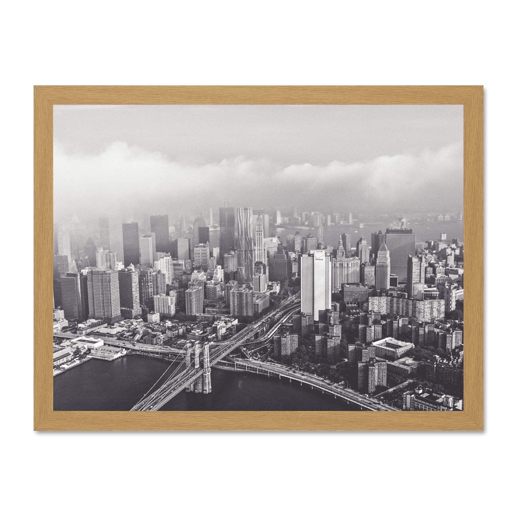 Orrico York City Cityscape Large Framed Art Print Poster Wall Decor 18x24 inch