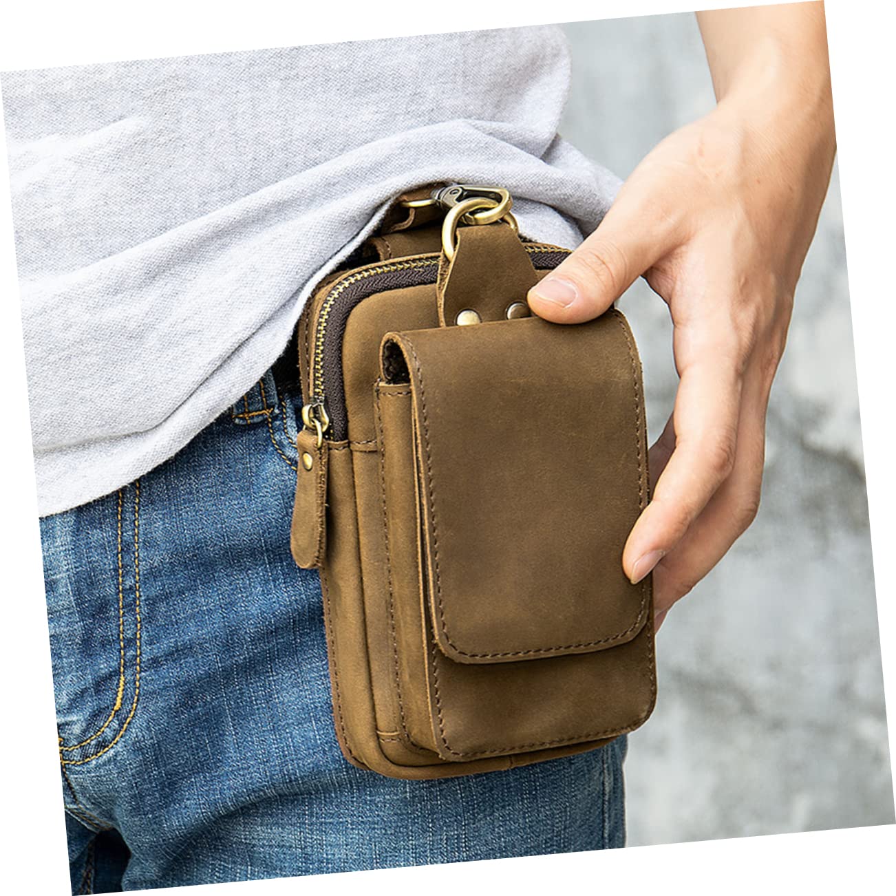 CHILDWEET Große Pu Handytasche mit Gürtelhalterung Multifunktionale Outdoor Gürteltasche für Smartphone zum Wandern und Camping mit Robustem Design