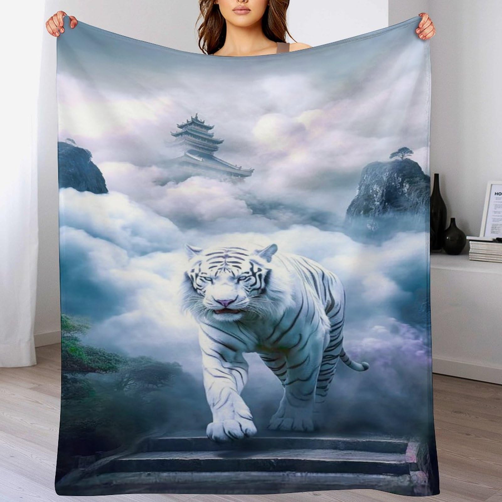 Plaid douillet tigre pour le voyage et les soirées canapé