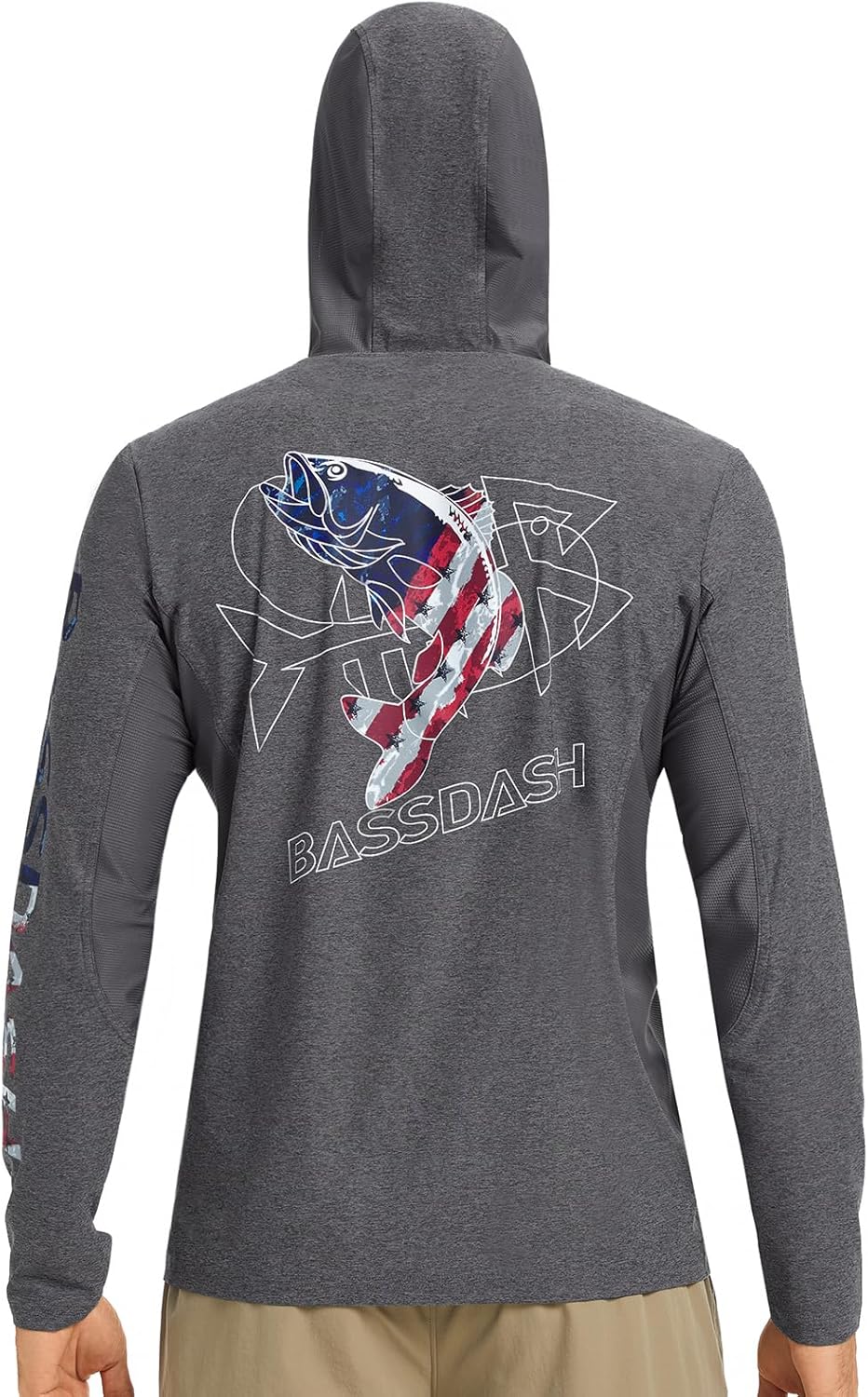 BASSDASH Men’s UPF 50+ Graphic Fishing Hoodie Shirts UV Sun Protection Long Sleeve Moisture Wicking Performance FS48M