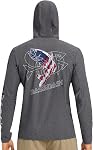 BASSDASH Men’s UPF 50+ Graphic Fishing Hoodie Shirts UV Sun Protection Long Sleeve Moisture Wicking Performance FS48M