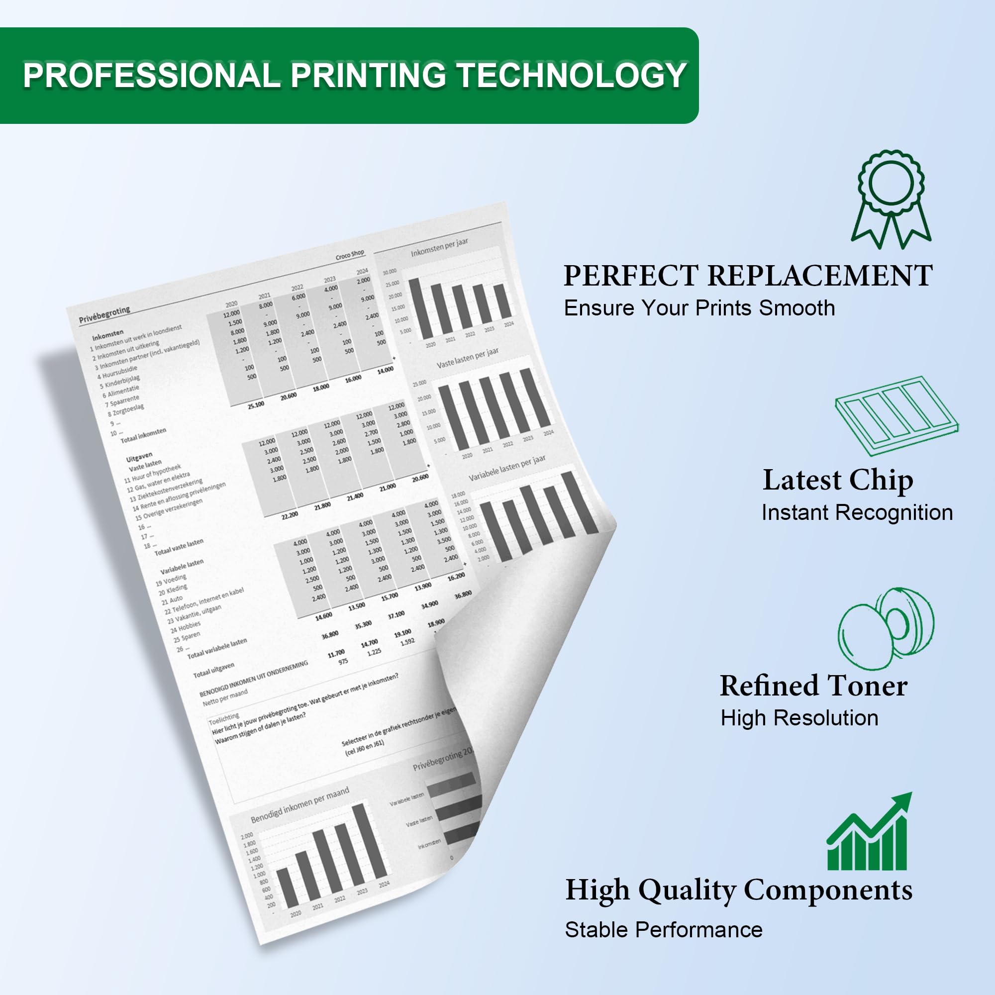 Unità tamburo B2236 B220Z00 ad alta capacità, 12500 pagine, ricambio per stampante Lexmark B2236 per stampante MB2236adwe, MB2236i, B2236dw, MB2236adw (confezione da 1)
