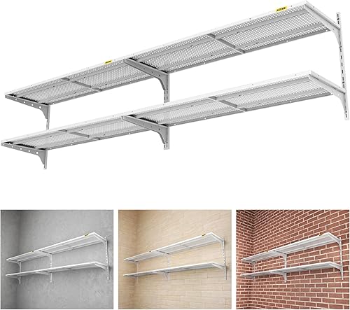 Miniatura 9 de Paquete de 1 estantería de garaje de 1.3 x 3 pies para montaje en pared, capacidad de carga de 400 libras, 15.6 x 36 pulgadas por estante de altura