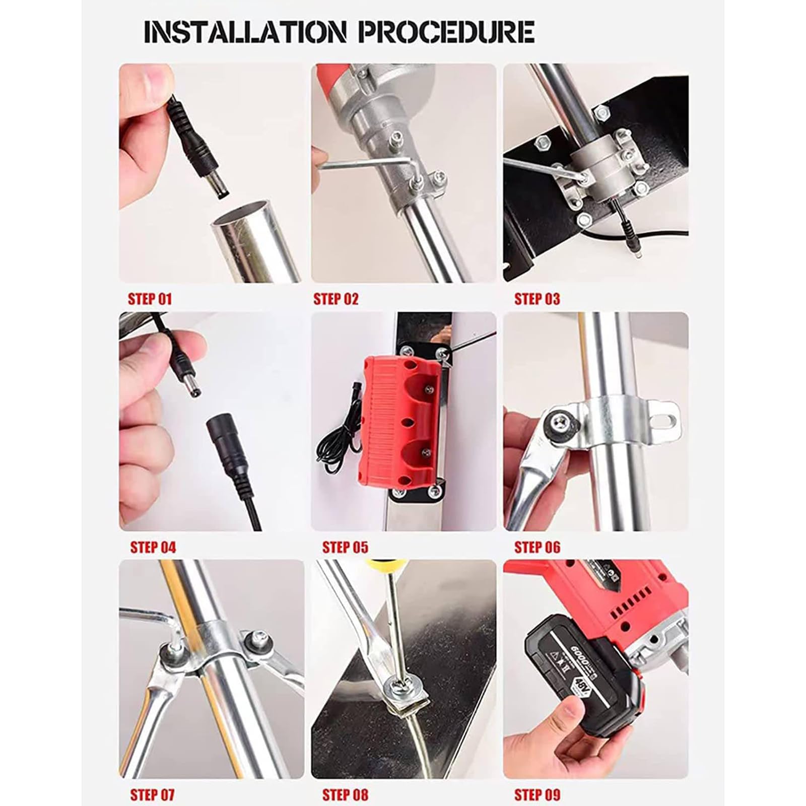 Kit vibrante per massetto in calcestruzzo per lavorazione e finitura del calcestruzzo, utensile elettrico da 6000 giri/min con lama da 150 cm