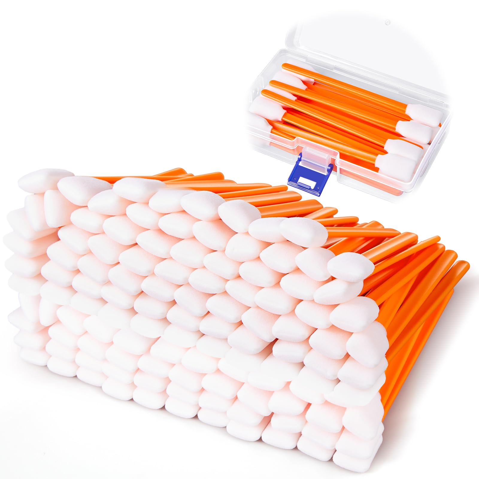 Avenuebool 200 Pcs 5" Foam Cleaning Swabs with Storage Case Foam Tips Sponge Sticks for Printer Heads, Scanners, Camera Lenses, Chip Hard Disk