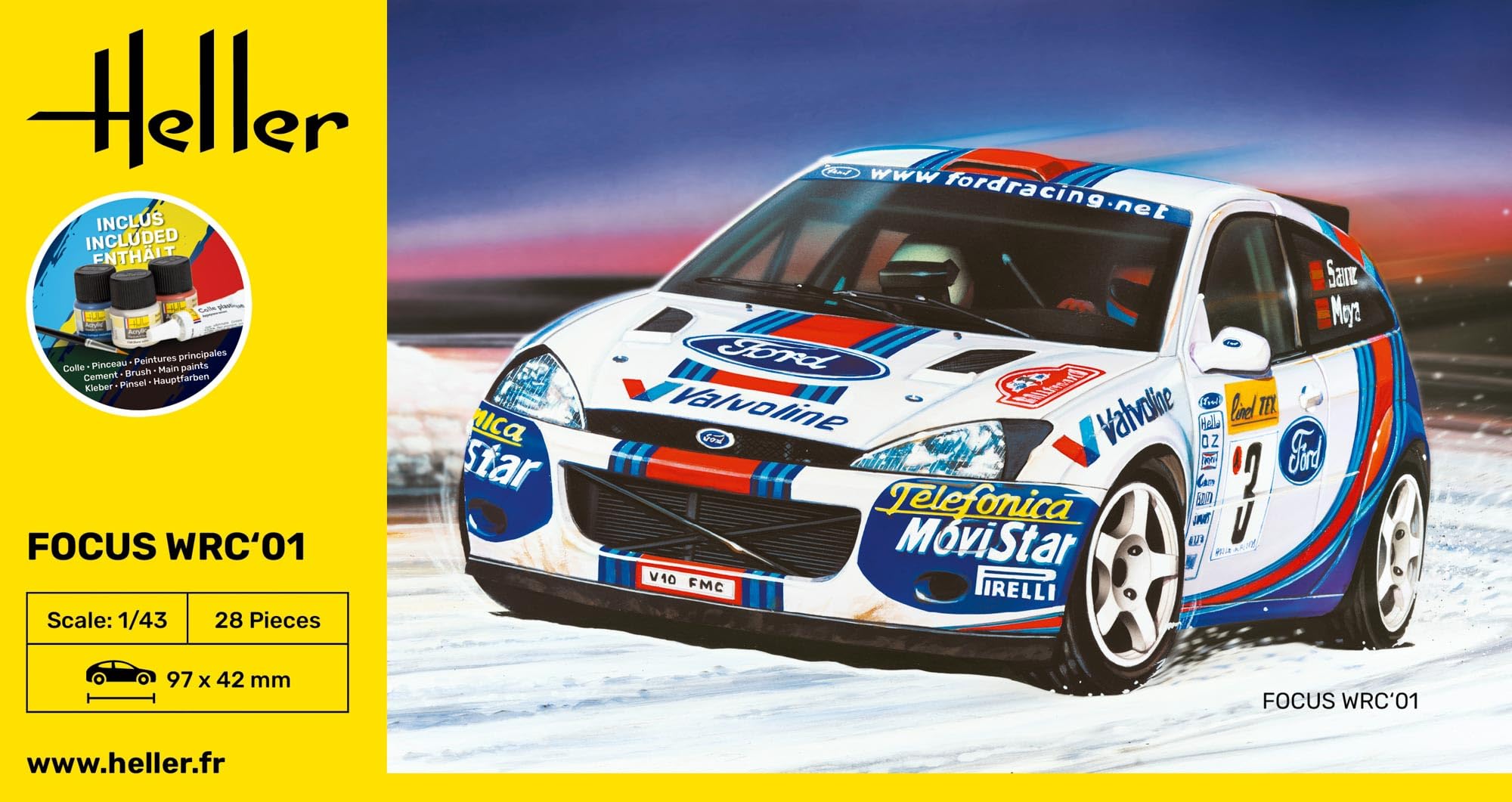 heller - Model Car Starter Kit Focus WRC'01 56196, Unpainted - Image 3