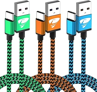 Aioneus USB C Charger Cable 3m 3Pack, Extra Long Type C Cable Braided 3A Fast Charging Lead for Samsung Galaxy S22 S21 S20 S10 S9 A21s A12 A13 A22 A32 A41 A51 A50, Huawei, Sony Oppo, Google Pixel
