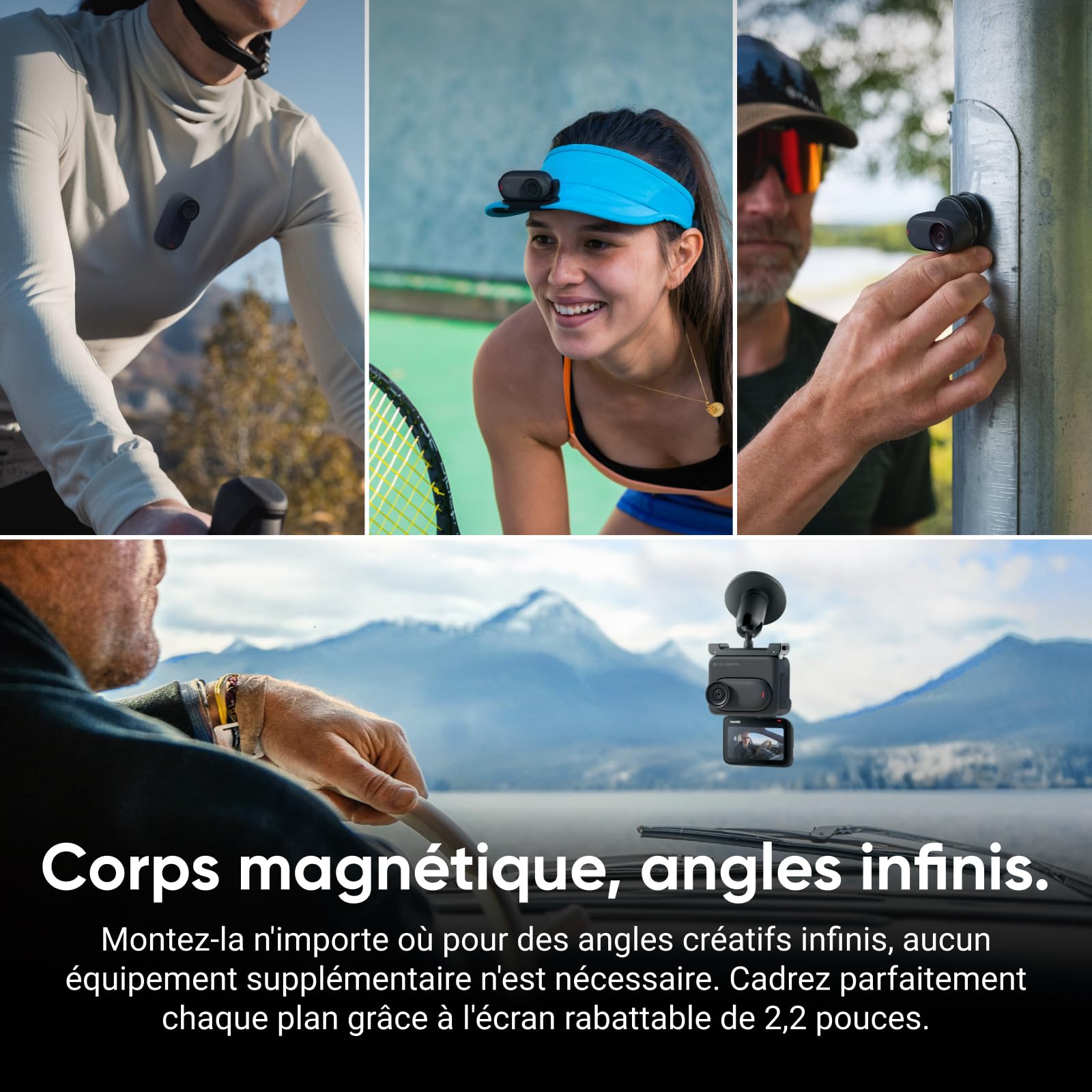 Insta360 GO 3S Noir Minuit 128GB - Petite caméra de vlog 4K, POV Mains Libres, Montage Partout, stabilisation, 140 Min d'autonomie, étanche à 10 m, édition IA, Apple Find My, pour Voyage, vlog