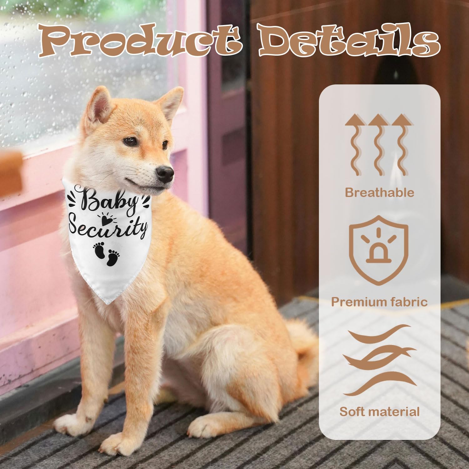 BOXOB 2 Pezzi Bandana per Cani Gravidanza, Bavaglino Triangolare per Animali Domestici Sicurezza Bambino Addestramento Fascia Sorella Maggiore Regalo