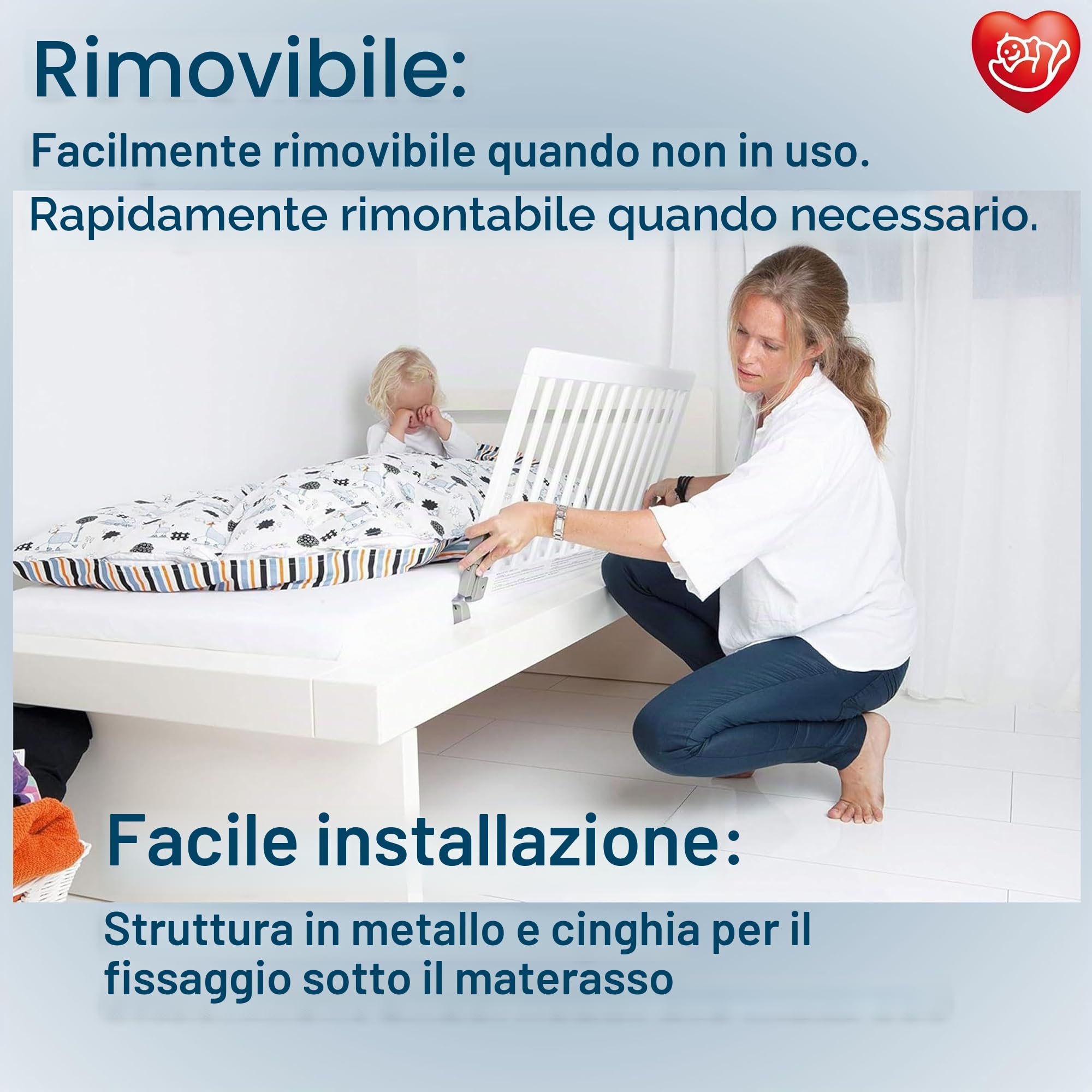Baby Dan 1814-3000-10 Spondina da Letto in Legno, Bianco