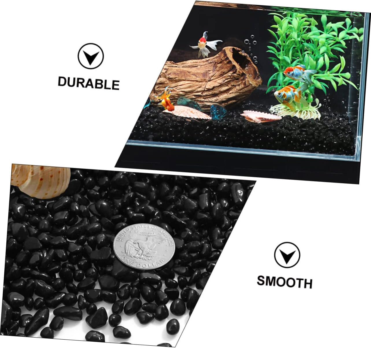 Fish Tank Gravel for Aquarium Decorative Gravel 1900g Waterproof Planter Stones