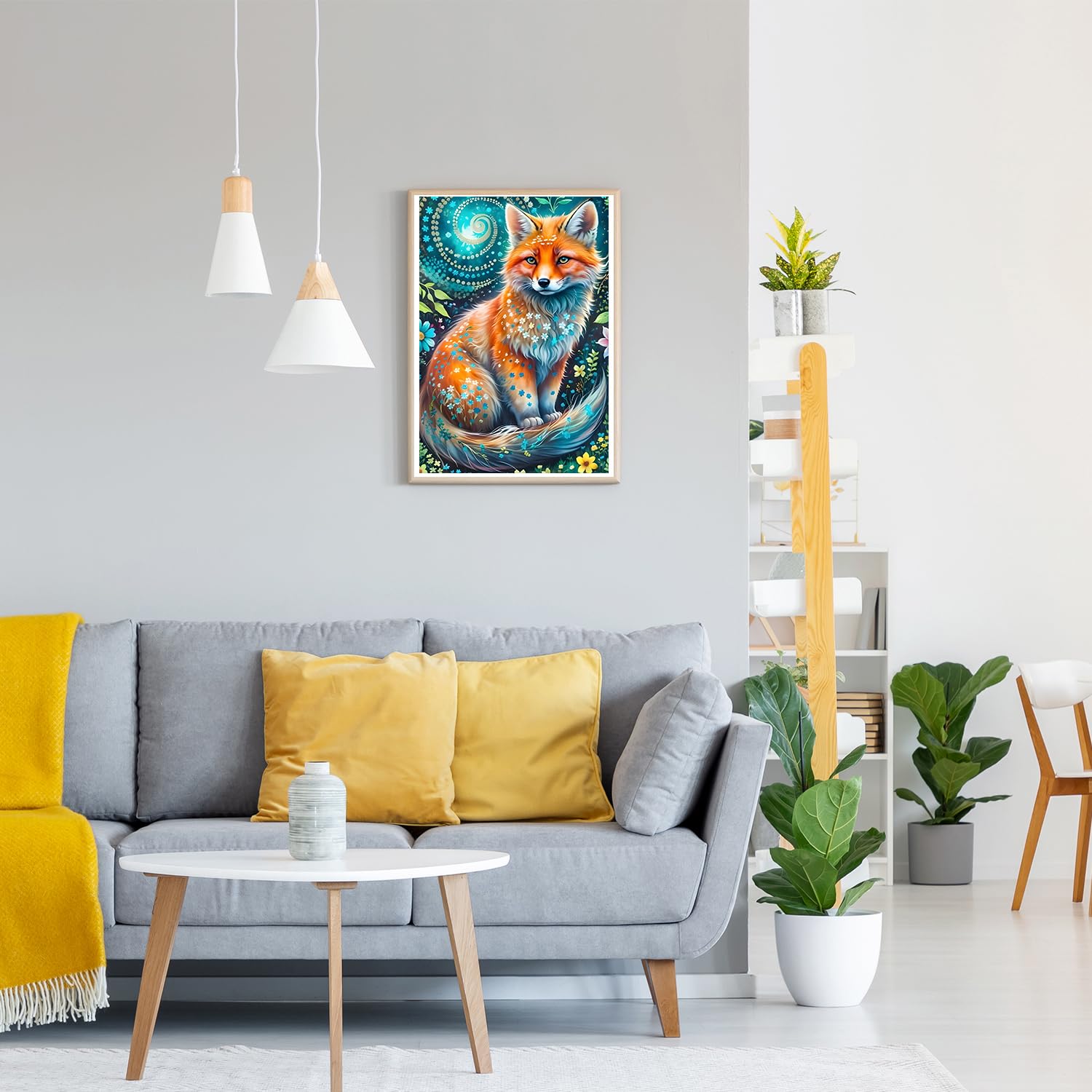 DIY 5D Diamond Painting Kits voor Volwassenen Beginners, Leuke Foxs Diamond Art Kits, Volledige Ronde Boor Dieren Diamant Stippen Edelsteen Art Borduurwerk, Kerst Thuis Wall Art Decor Gift 30,5 x 40,6