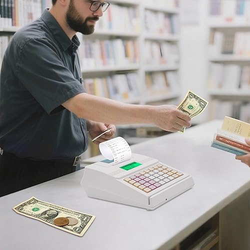 Miniatura 4 de Caja registradora electrónica,8 LED digital 40 llaves registradora,Sistema de control basado en menú Caja registradora con impresora,Caja