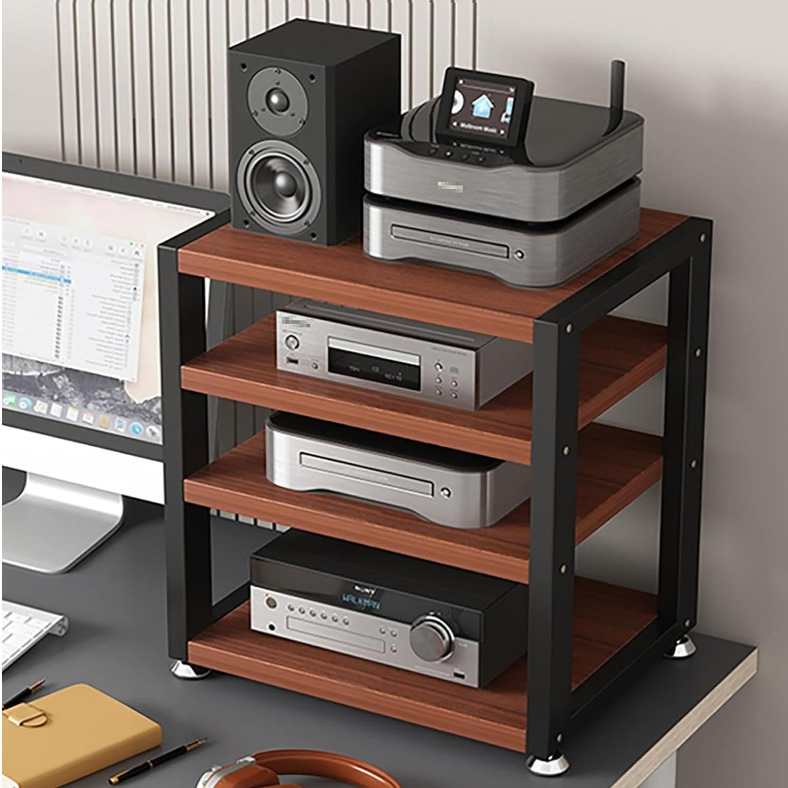 Tv Rack Hifi Shelf Audio Cabinet met 3 Of 4 Niveaus, Audio Rack
