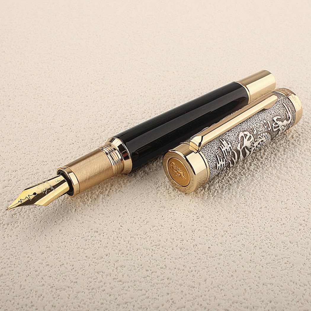 Amazon.co.jp: Ranvi Jinhao Dragon 万年筆 細字 シルバードラゴン