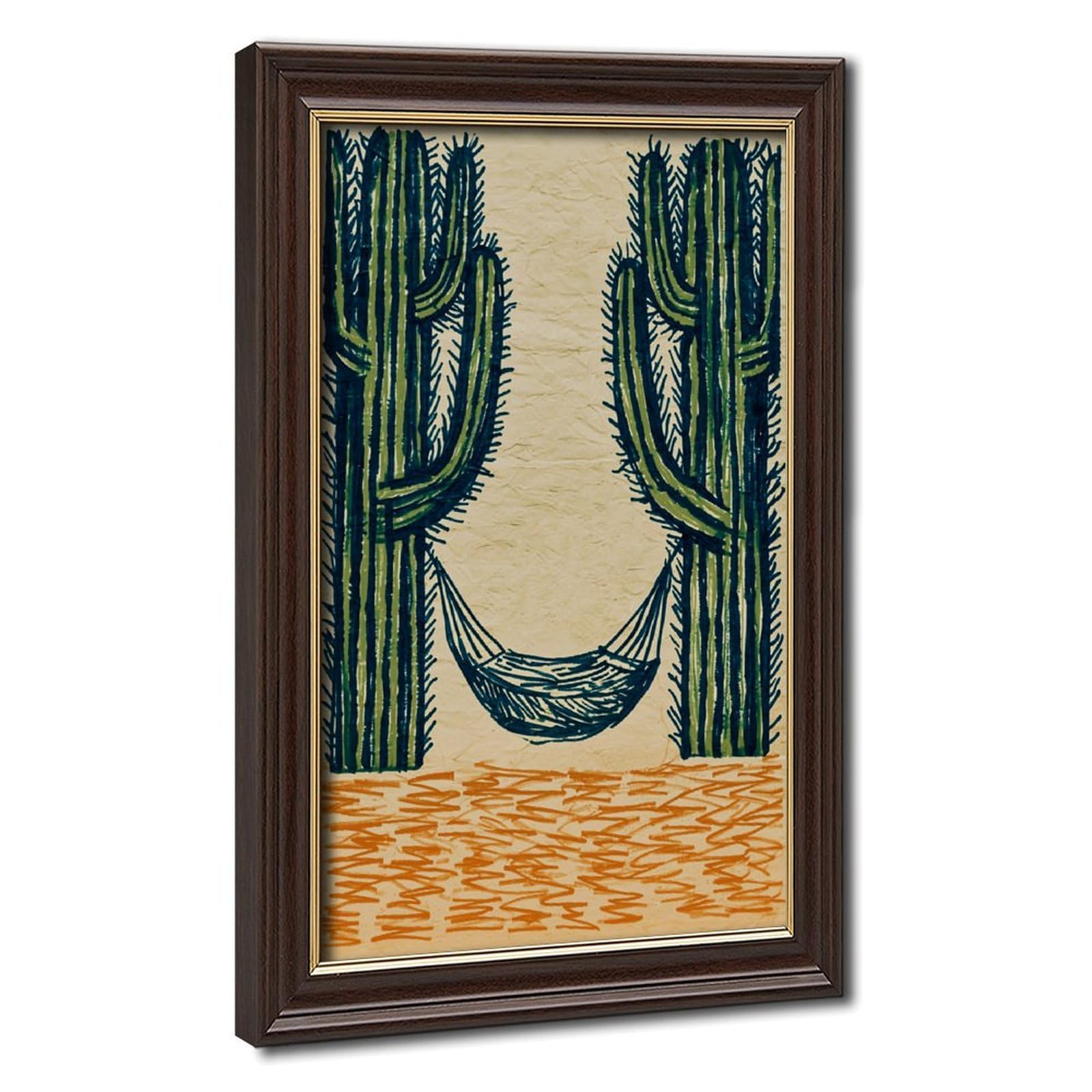 AYINUER Cactus Hammock Desert Scene Print Poster Canvas Poster for Living Room Decor Gift