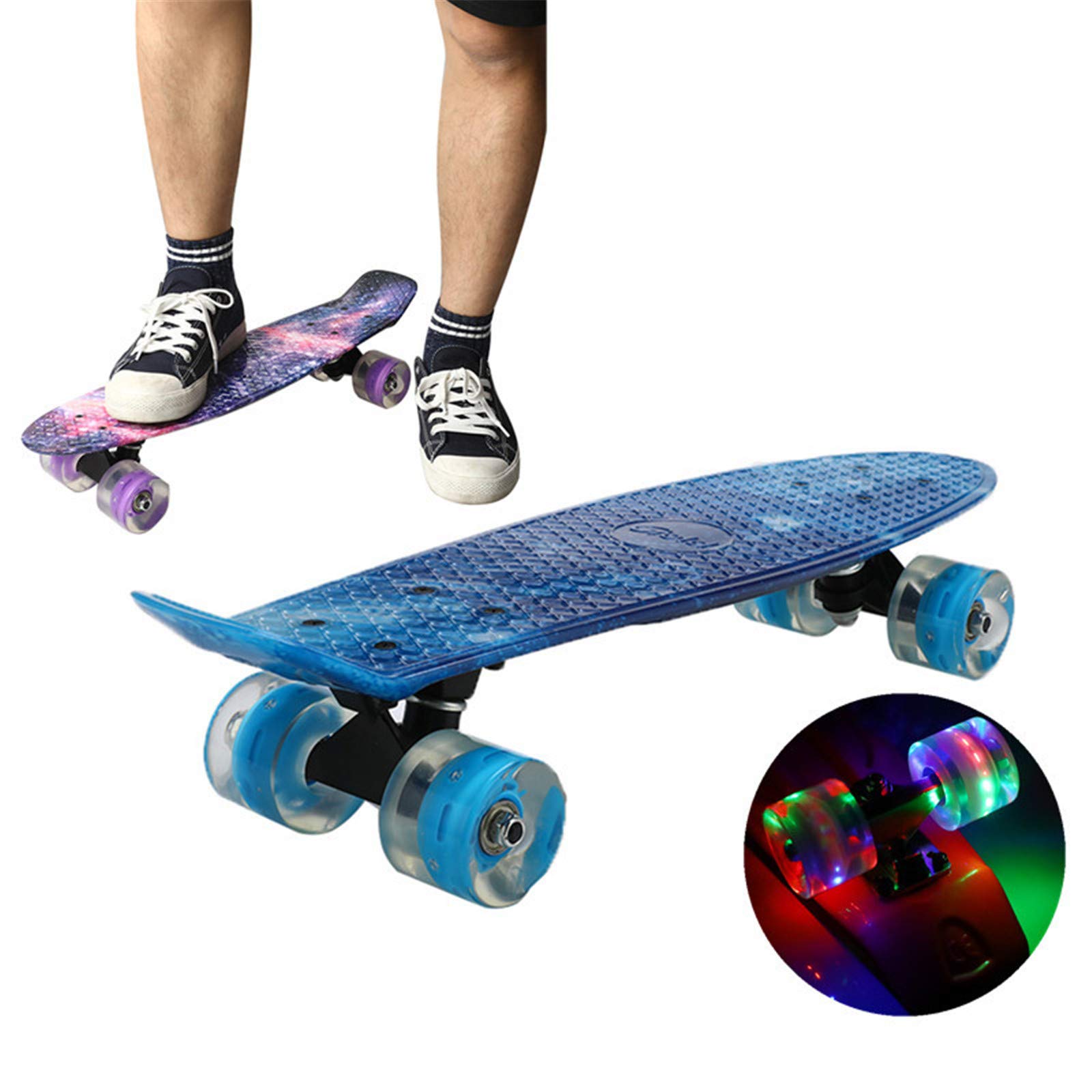 Planches À roulettes pour Enfants, Planches À roulettes Standard Galaxy pour Débutants, Planches À roulettes Complètes avec Roues Lumineuses À LED pour Filles, Garçons Et Adolescents