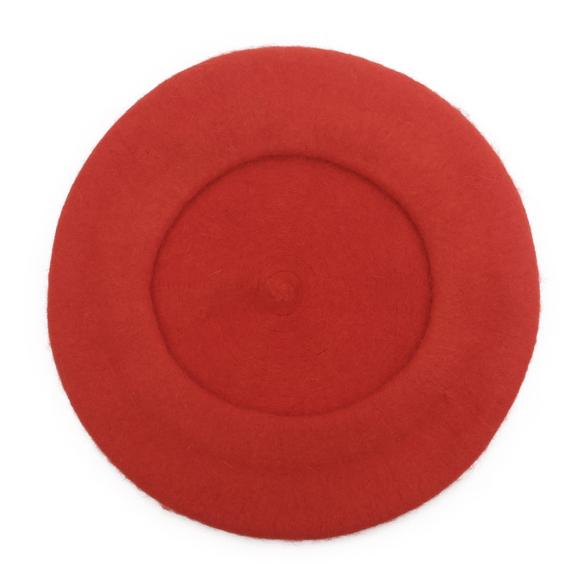 ZLYC Wool Kids Beret Hat Girls Solid Color Artist French Beret Cap(Red) - Image 3